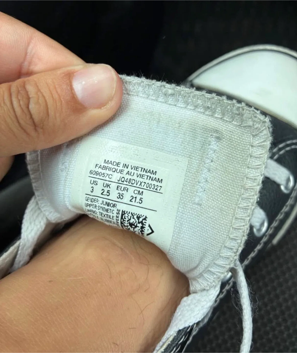 Converse All Star Junior Size 3 Black image indicator(3)