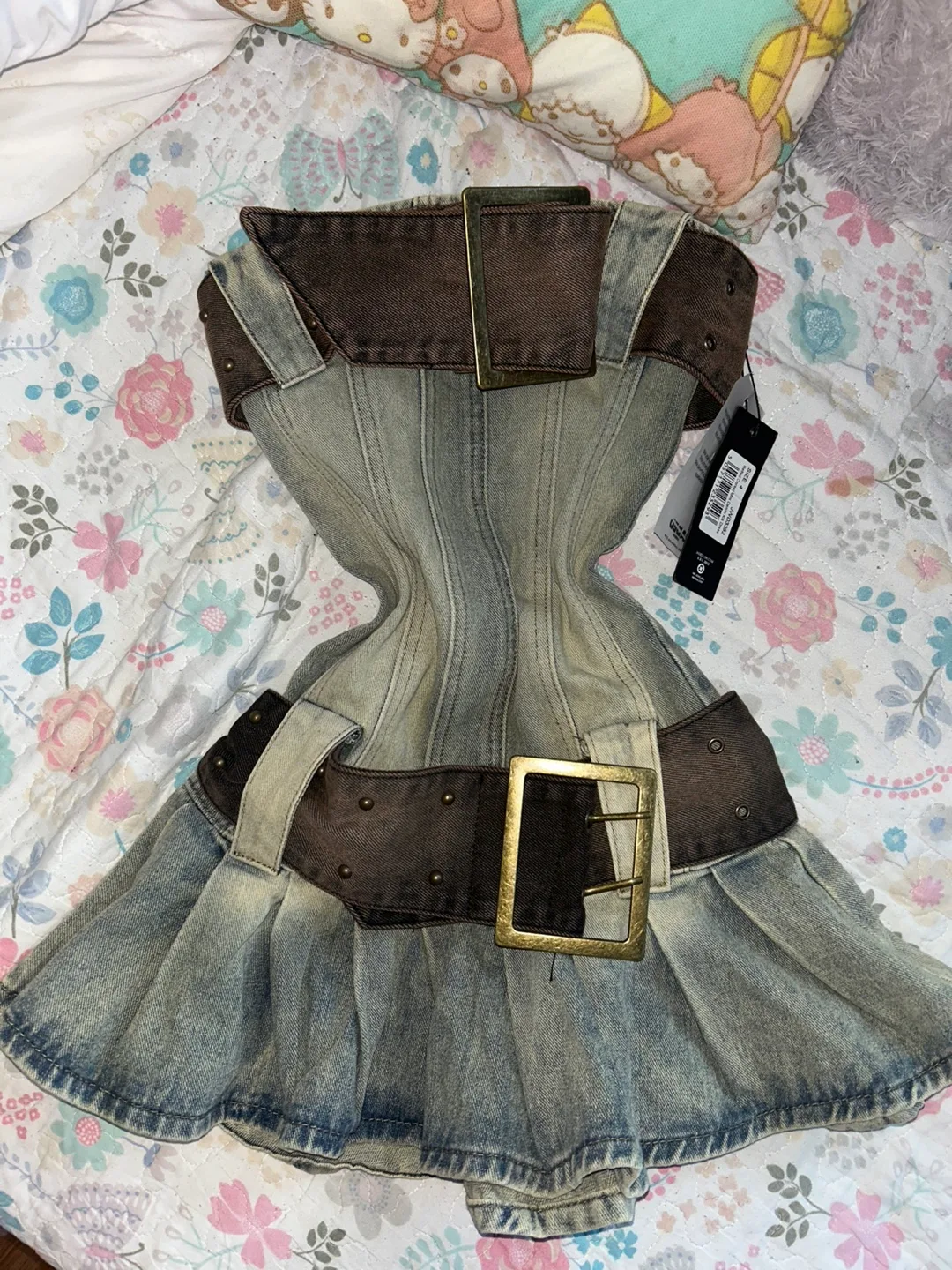 Jaded London Denim Mini Dress - Size 4 thumbnail