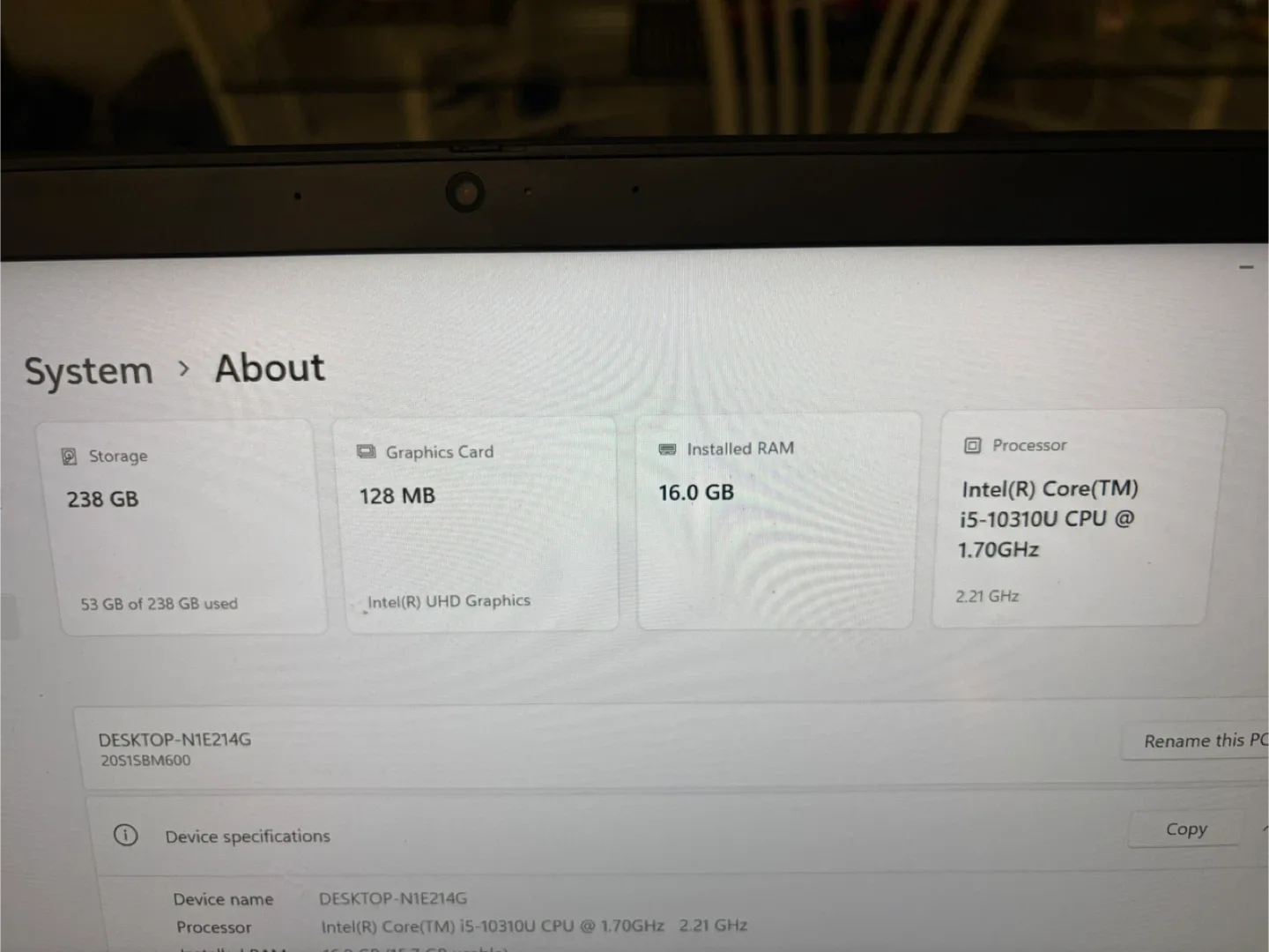 Lenovo ThinkPad T14 Laptop - i5, 16GB RAM, 238GB SSD image indicator(3)