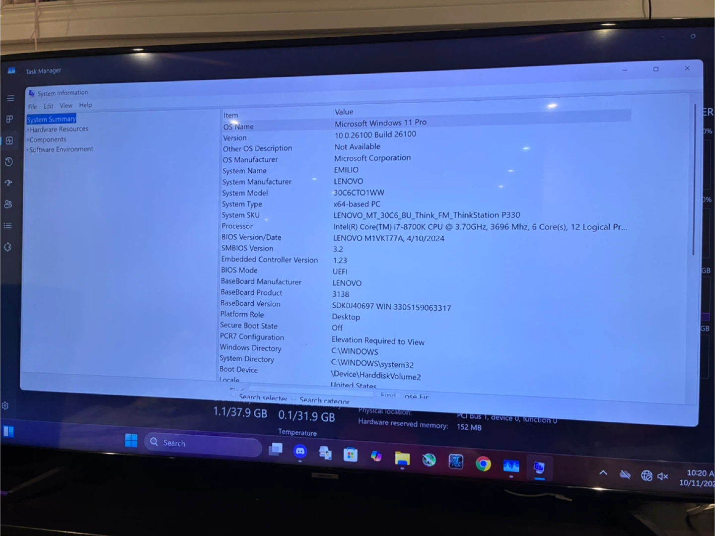 Lenovo ThinkStation P330 Desktop PC