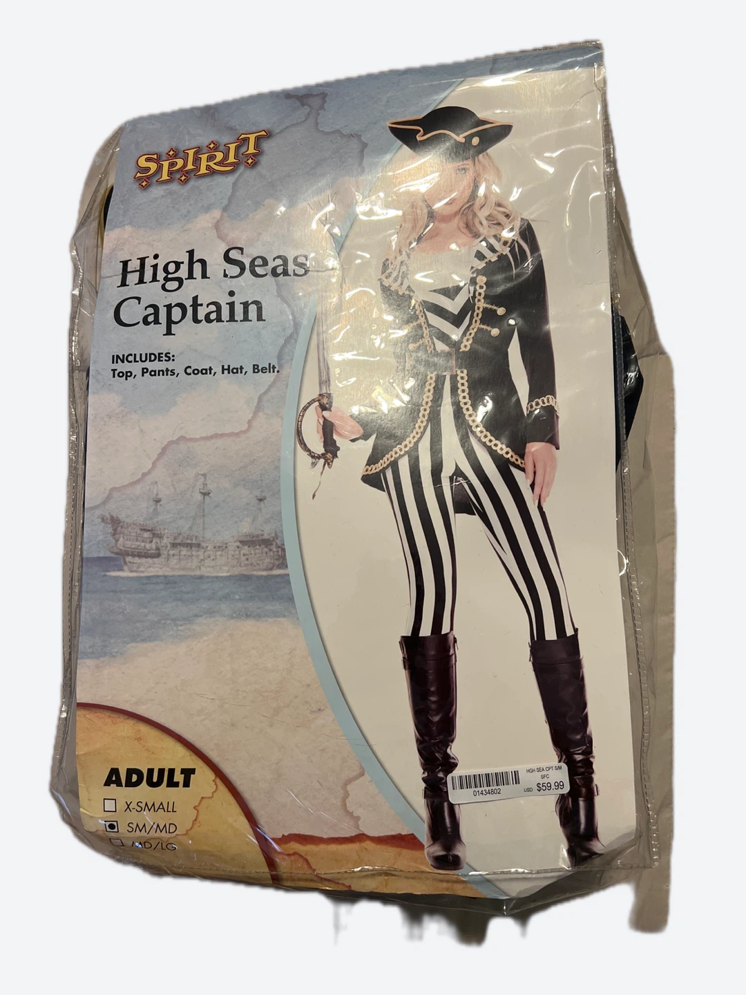 Spirit Halloween High Seas Captain Costume - Adult Small