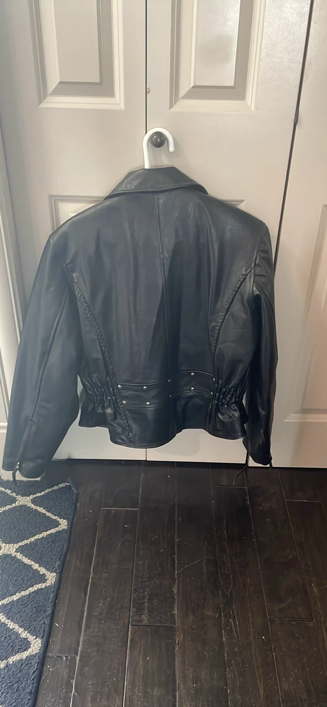 Leather Motorcycle Jacket - Black - photo 2
