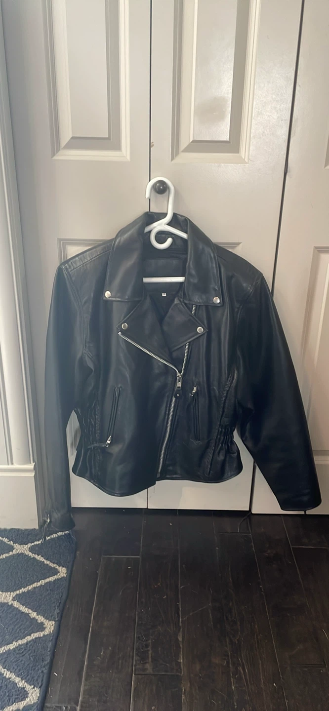 Leather Motorcycle Jacket - Black