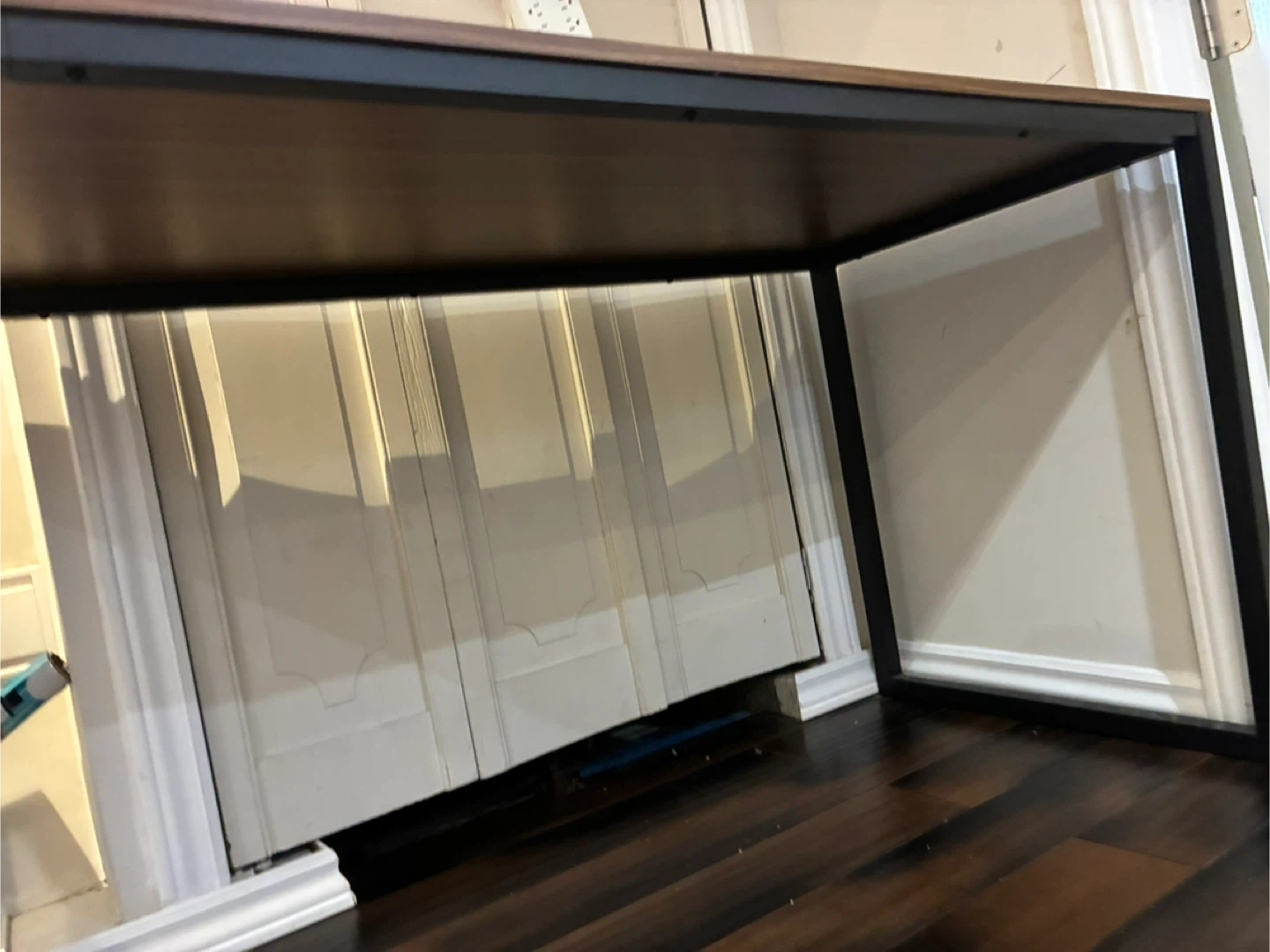 Wood and Black Metal Frame Desk - photo 3