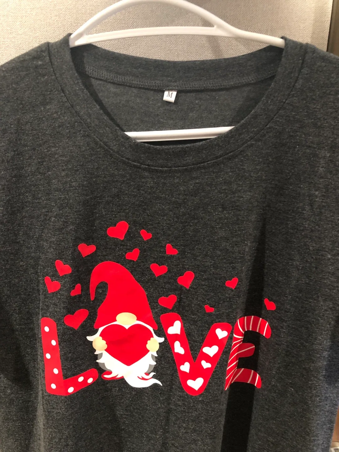 New! Gray LOVE Gnome T-Shirt - Size M image indicator(2)