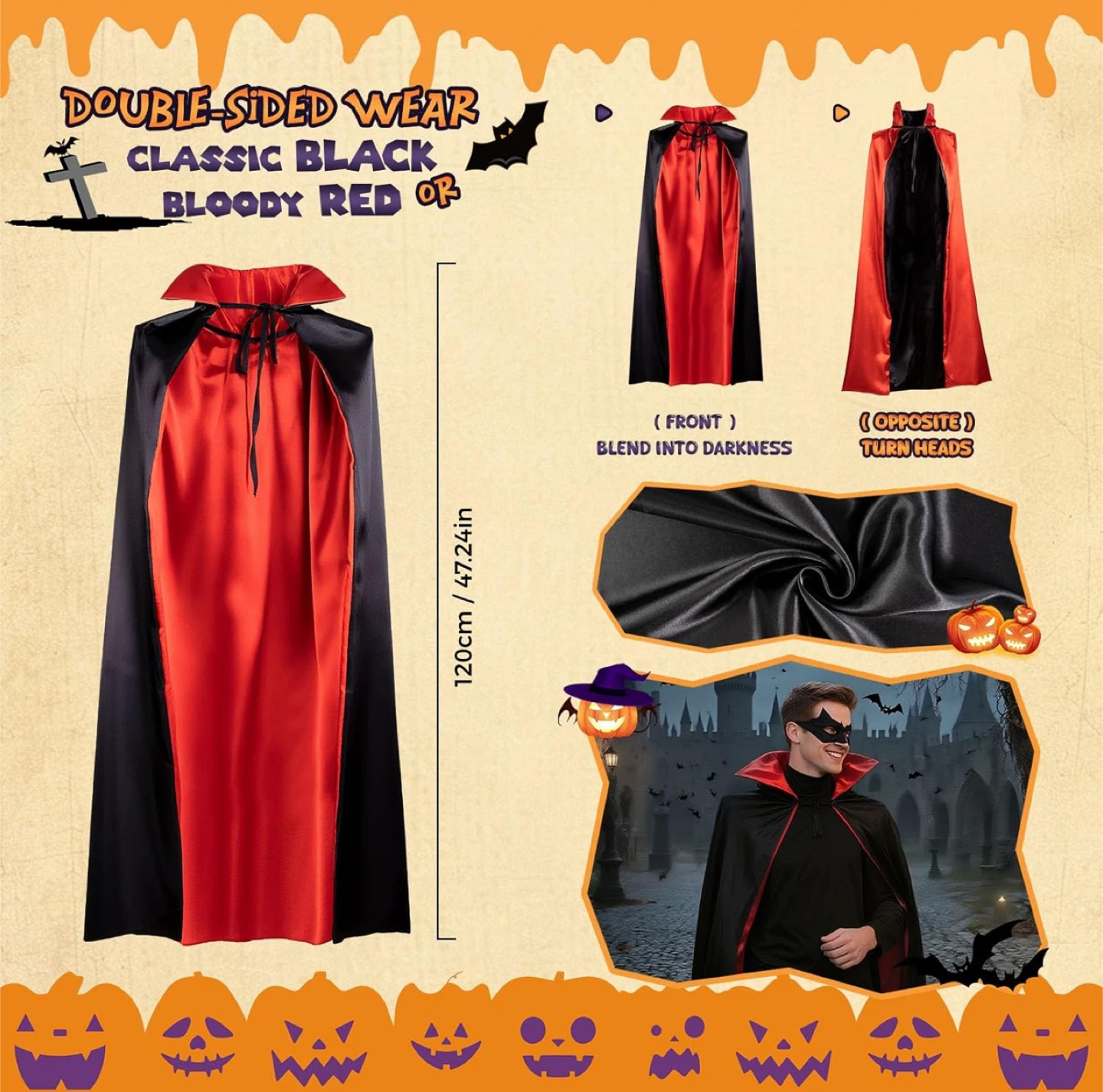 Halloween Costume Set: Cape, Hat, Stickers, and More! - photo 2
