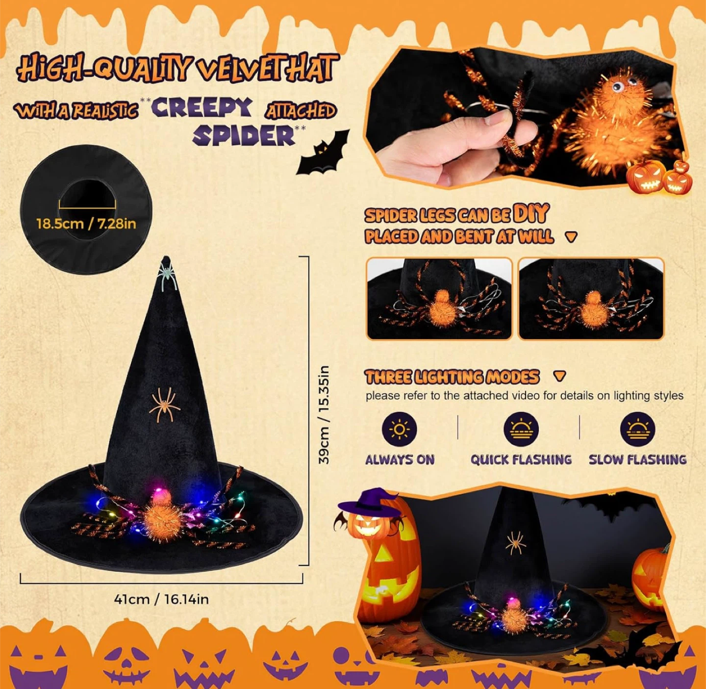 Halloween Costume Set: Cape, Hat, Stickers, and More! - photo 3