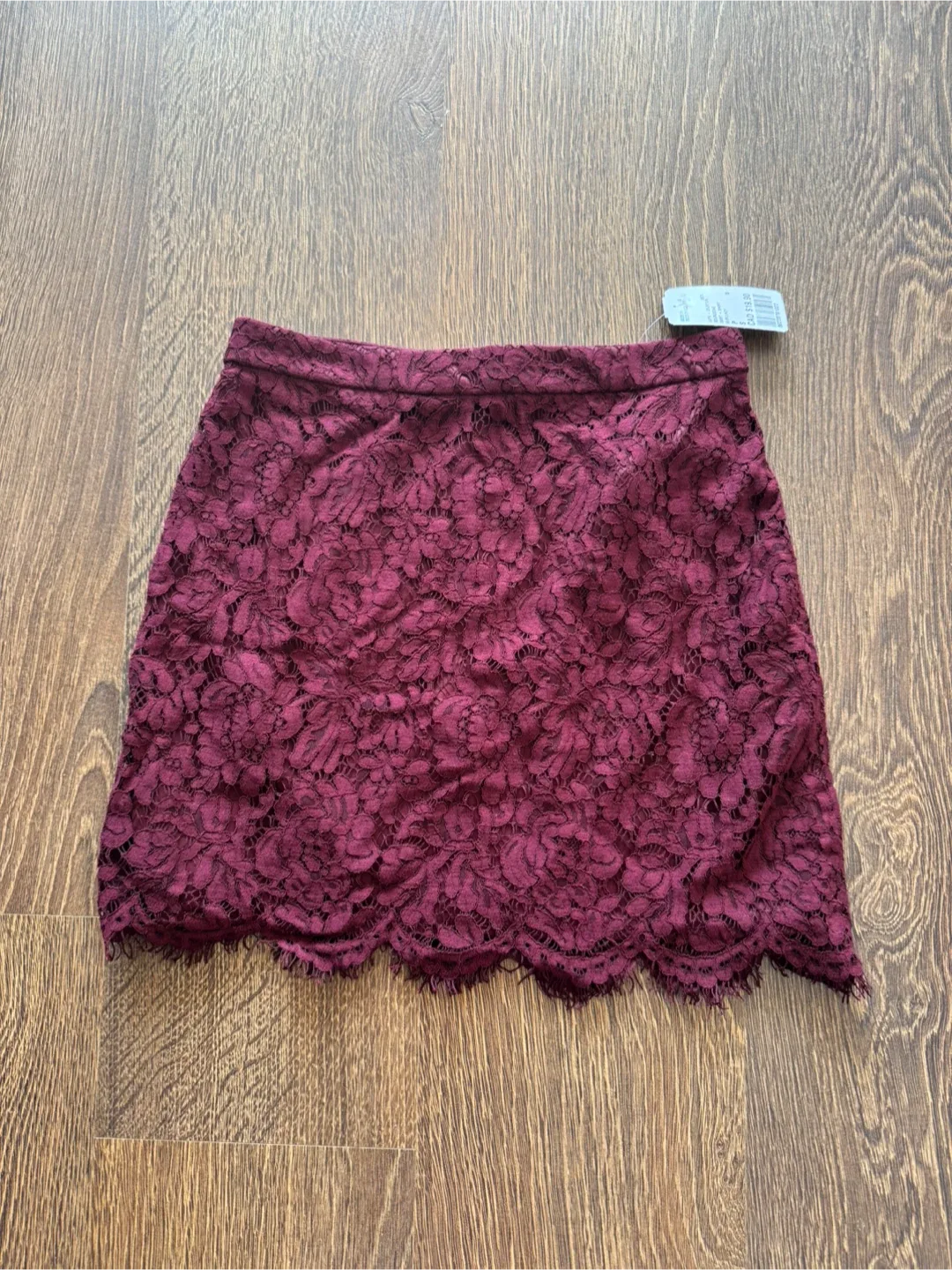 Brand New - Forever 21 burgundy lace mini skirt thumbnail