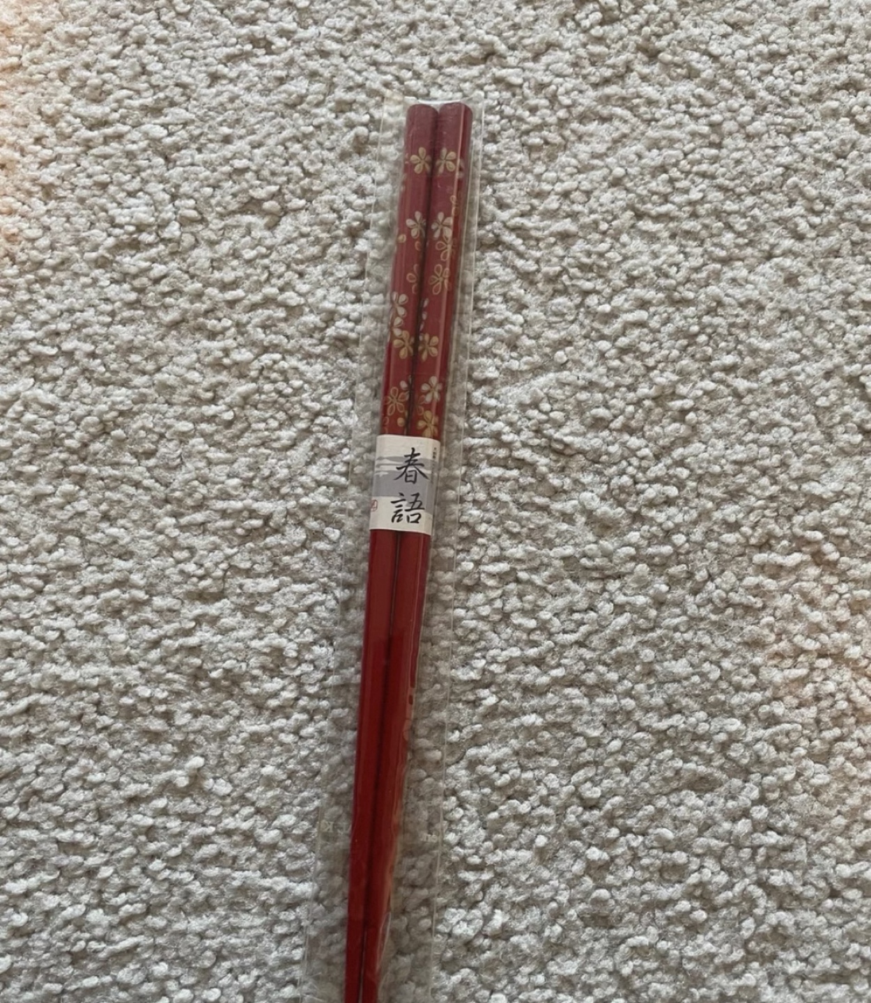 Japanese Style Chopsticks - Red with Floral Design - photo 2