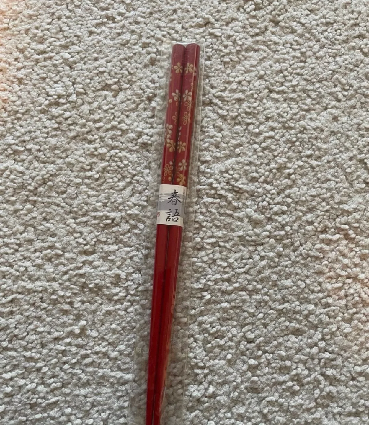 Japanese Style Chopsticks - Red with Floral Design image indicator(2)