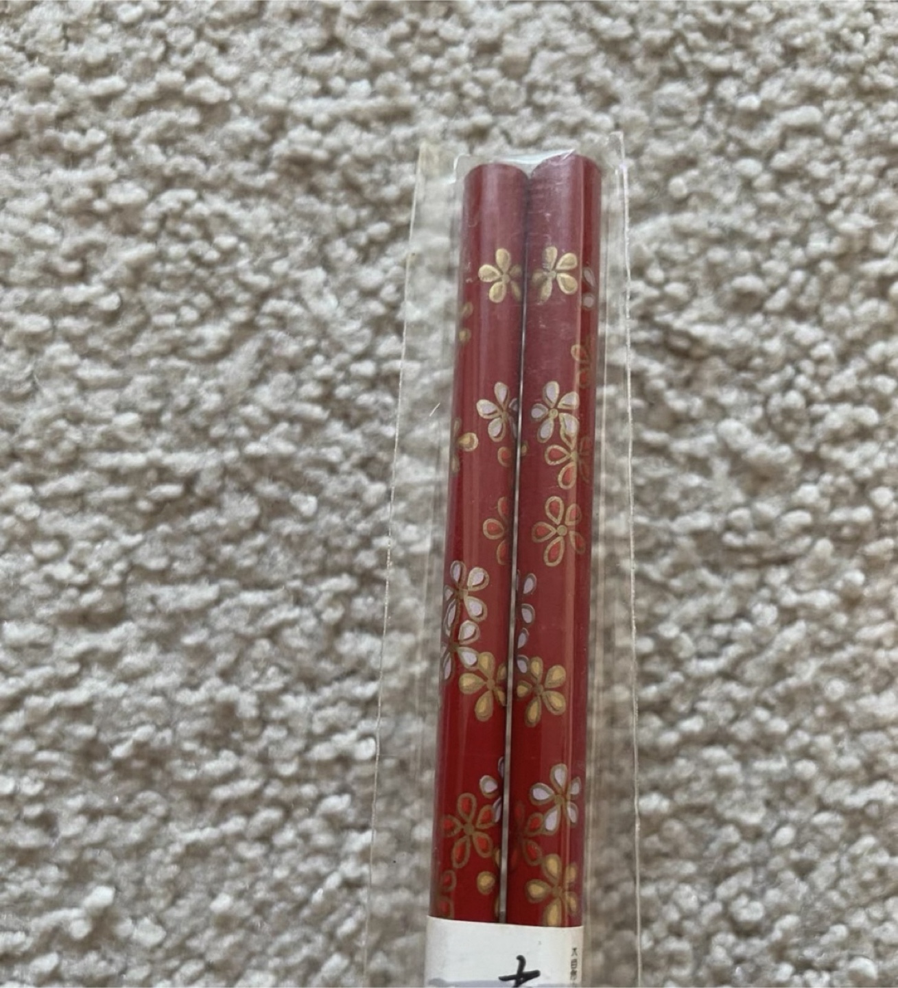 Japanese Style Chopsticks - Red with Floral Design - photo 3
