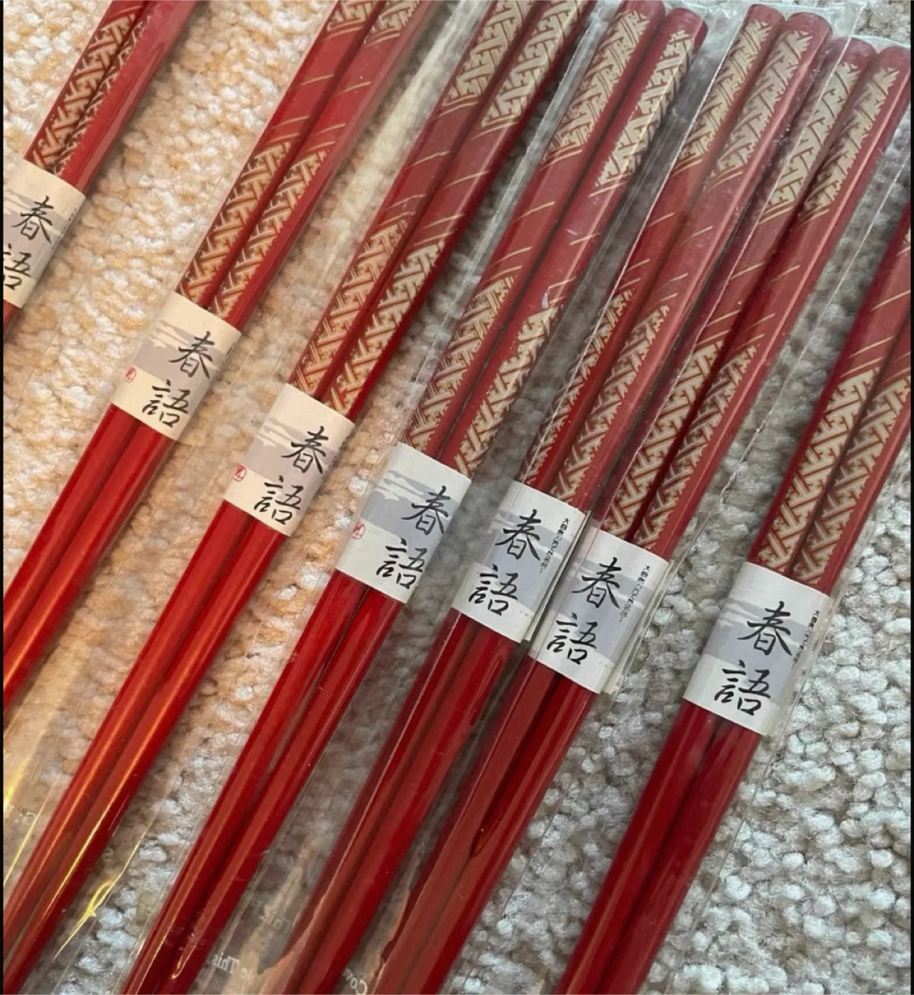 Japanese Style Chopsticks - Red with Floral Design image indicator(6)