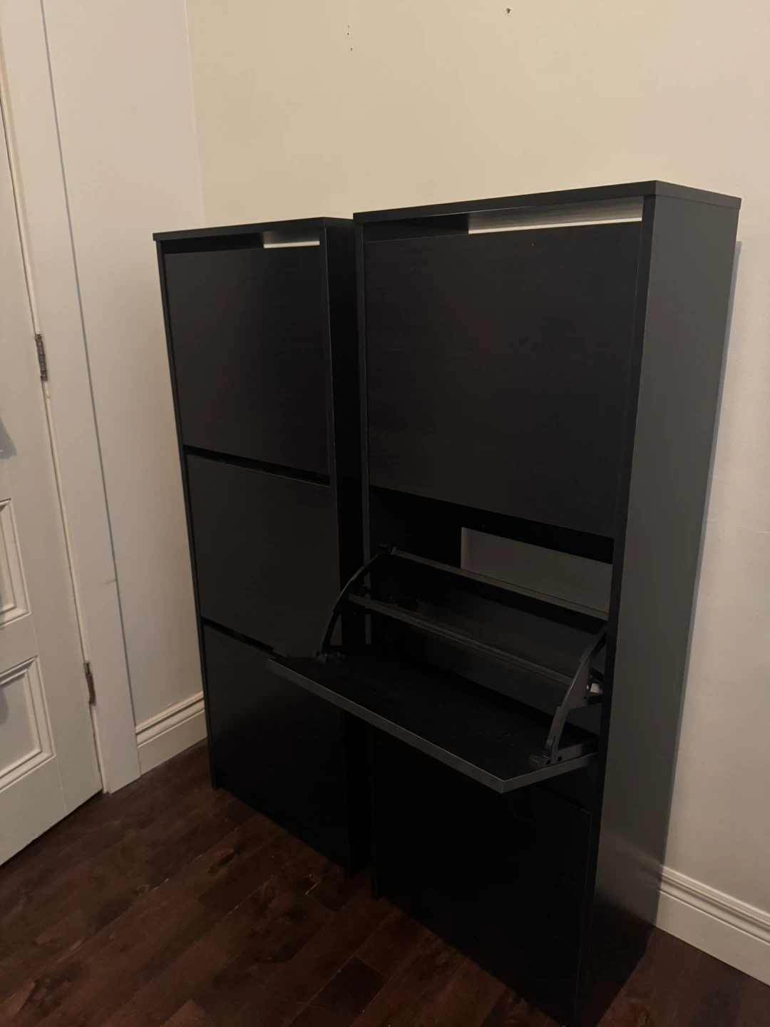 IKEA BISSA Black-Brown Shoe Cabinets- 1 or 2 Available