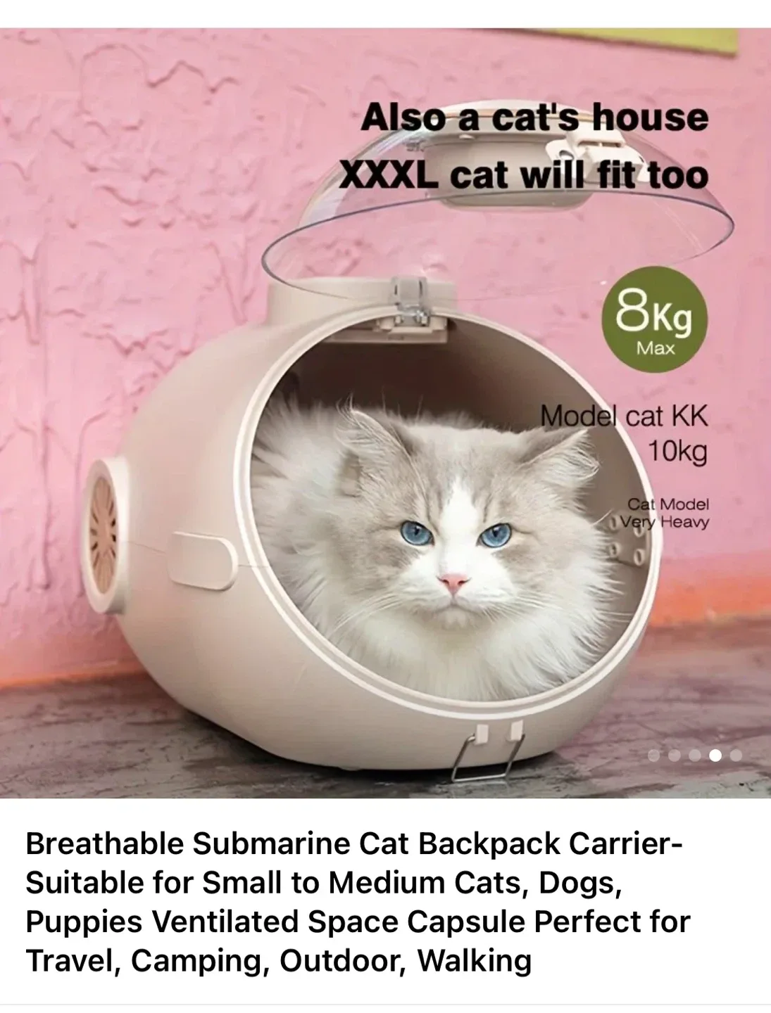 Breathable Submarine Cat Backpack Carrier image indicator(2)
