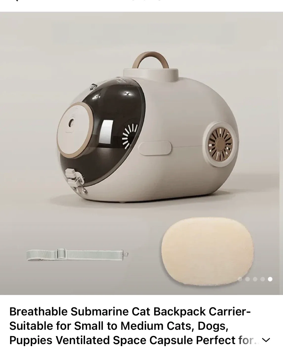 Breathable Submarine Cat Backpack Carrier image indicator(3)