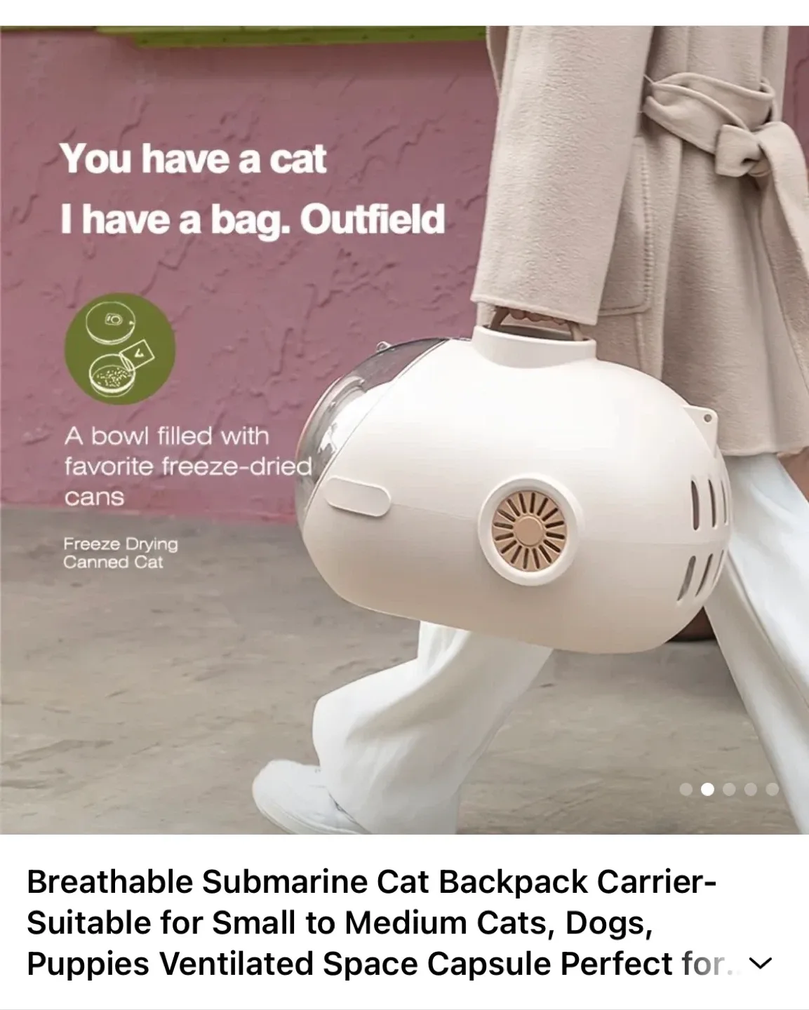 Breathable Submarine Cat Backpack Carrier image indicator(4)
