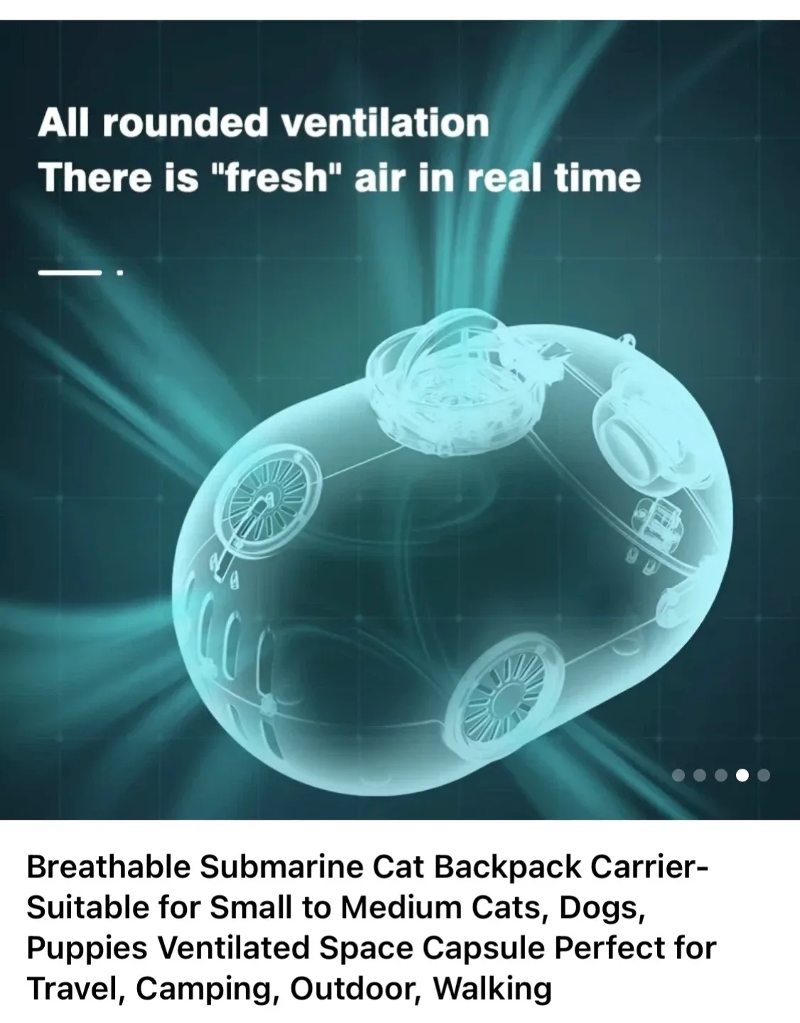 Breathable Submarine Cat Backpack Carrier image indicator(6)