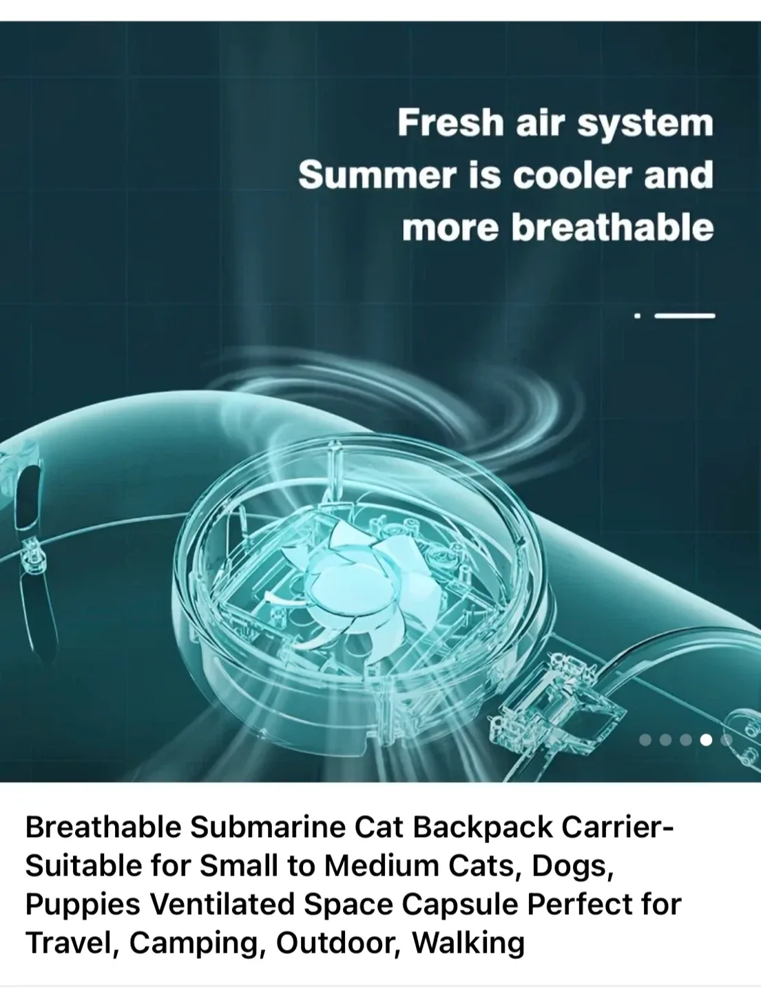 Breathable Submarine Cat Backpack Carrier image indicator(8)