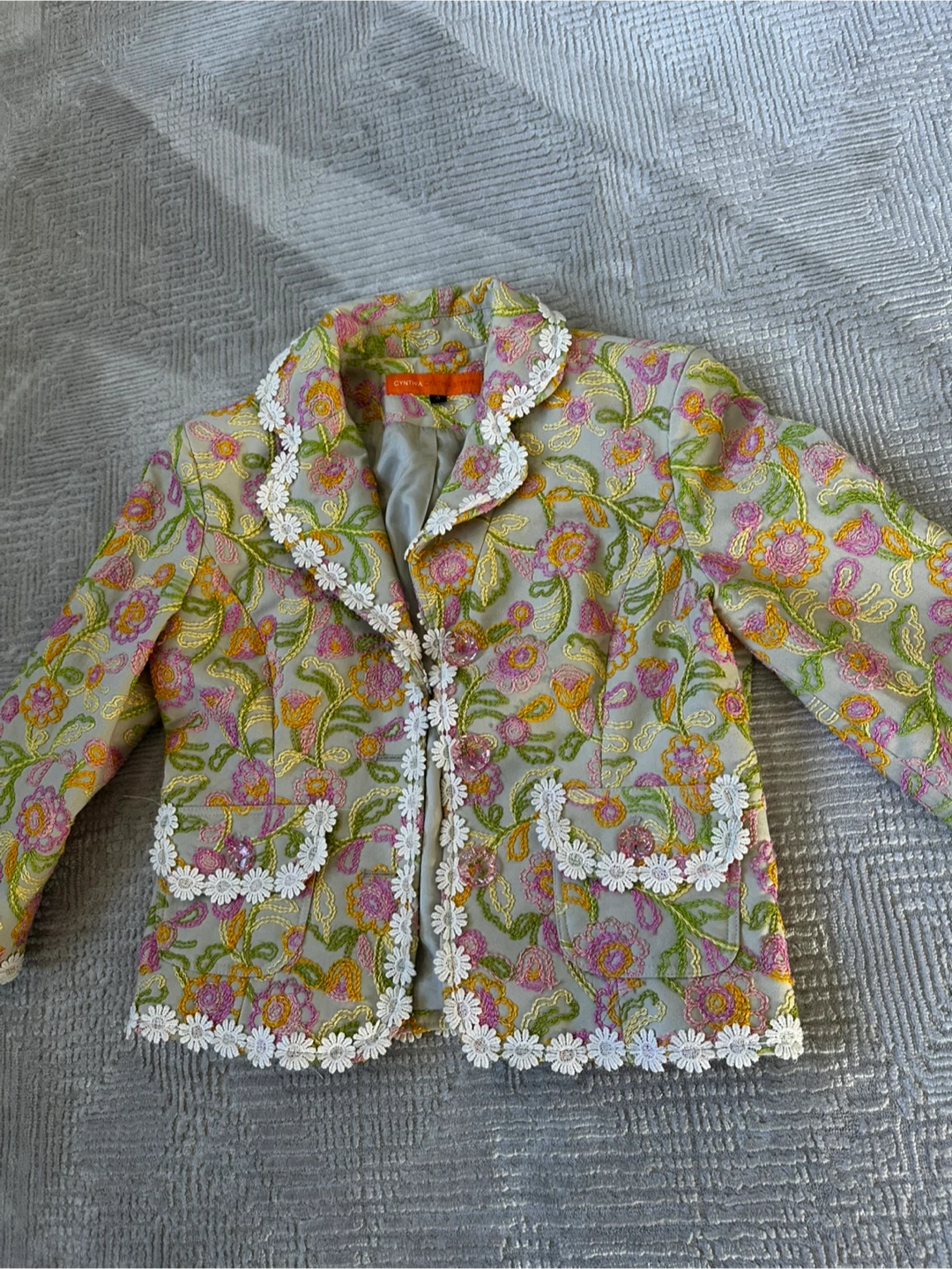Cynthia Steffe Floral Embroidered Jacket - Size 4 - photo 2