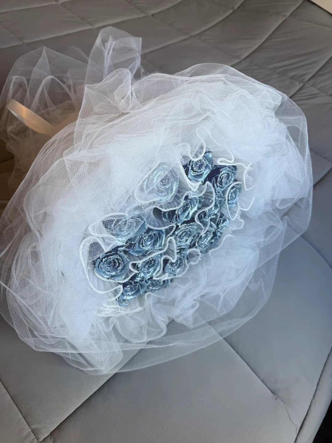 Blue Glitter preserved Rose Bouquet image indicator(4)