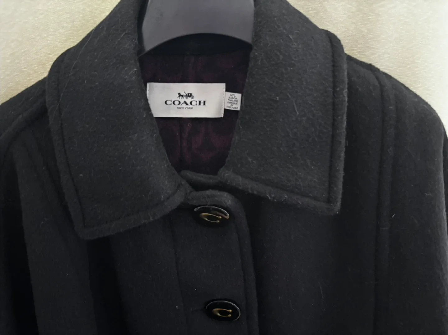 Coach Black Wool Blend Cape image indicator(2)