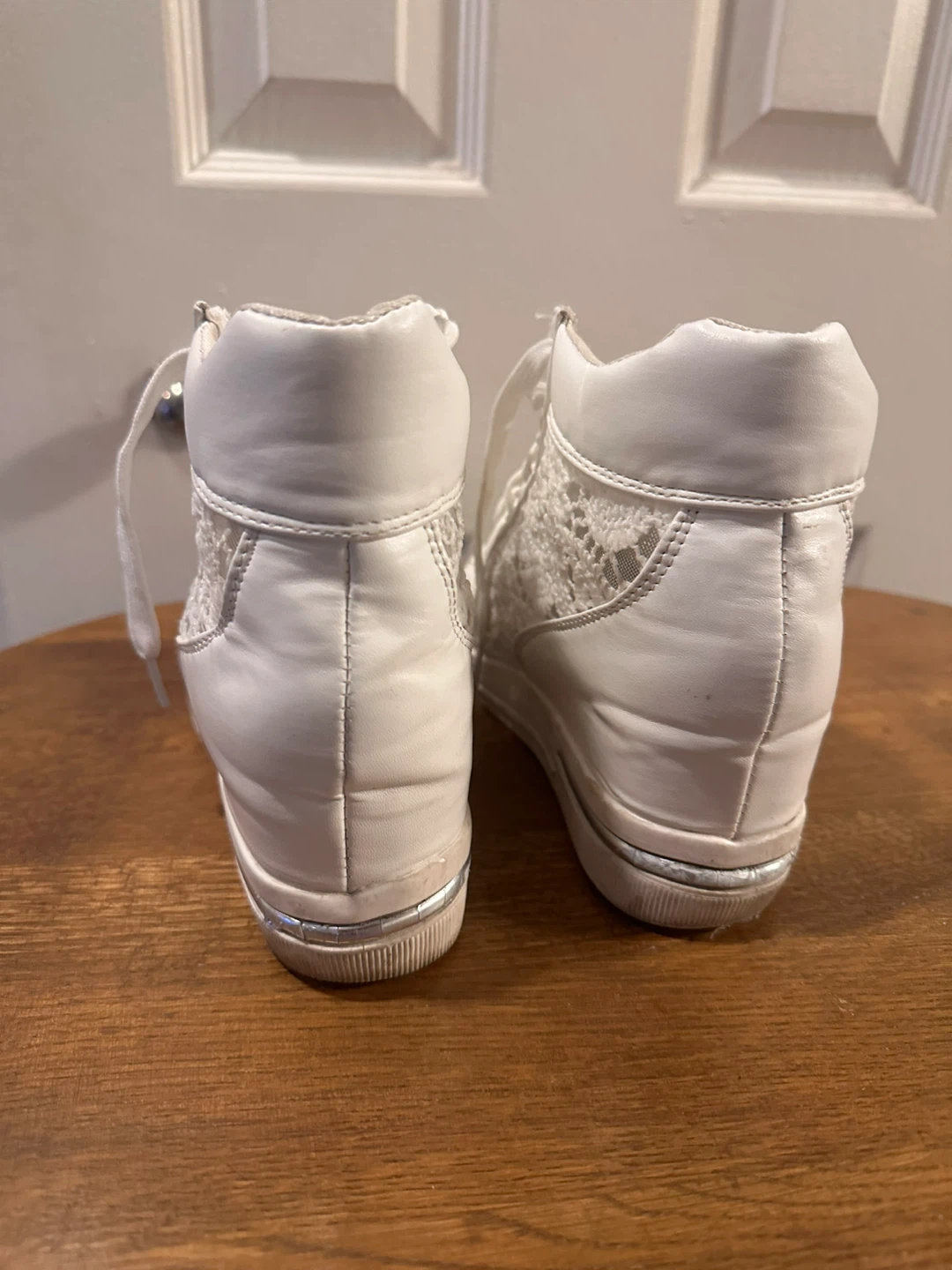 White Wedge Heel Sneakers - photo 4