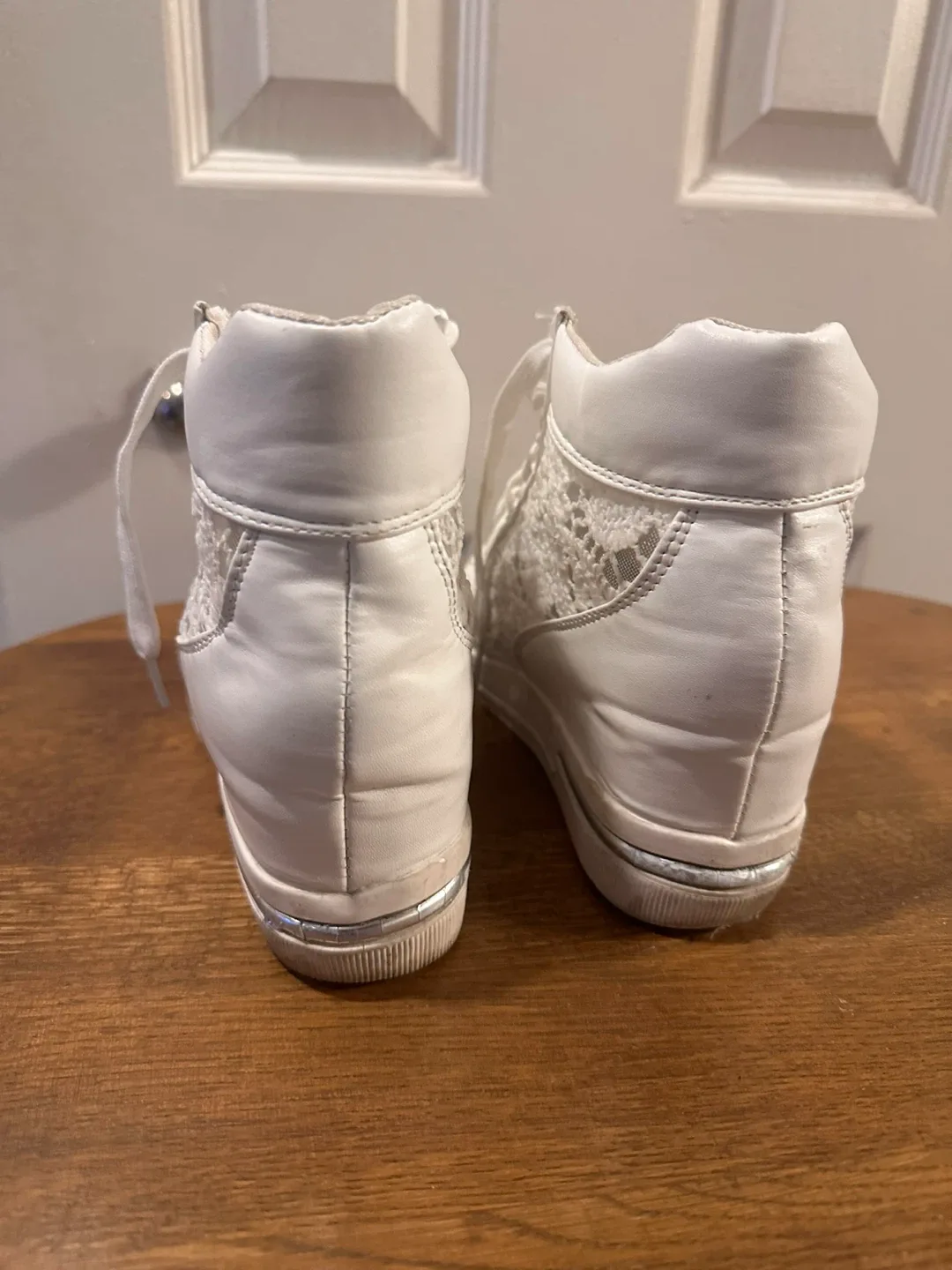 White Wedge Heel Sneakers image indicator(4)