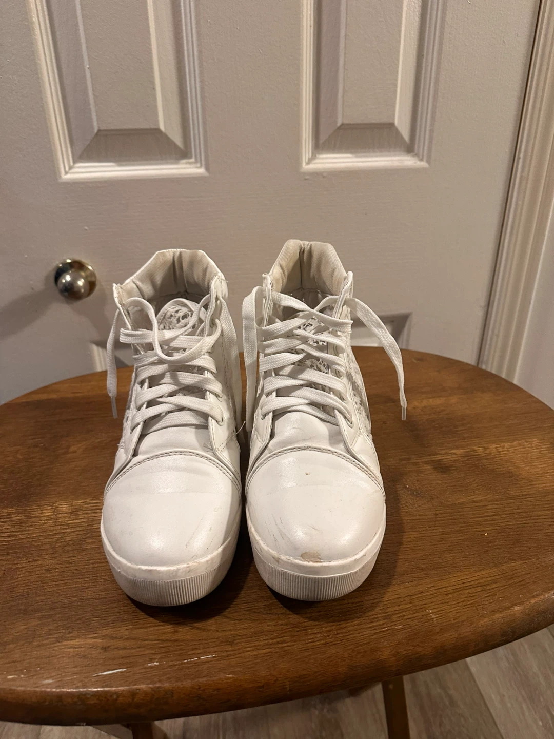 White Wedge Heel Sneakers - photo 2