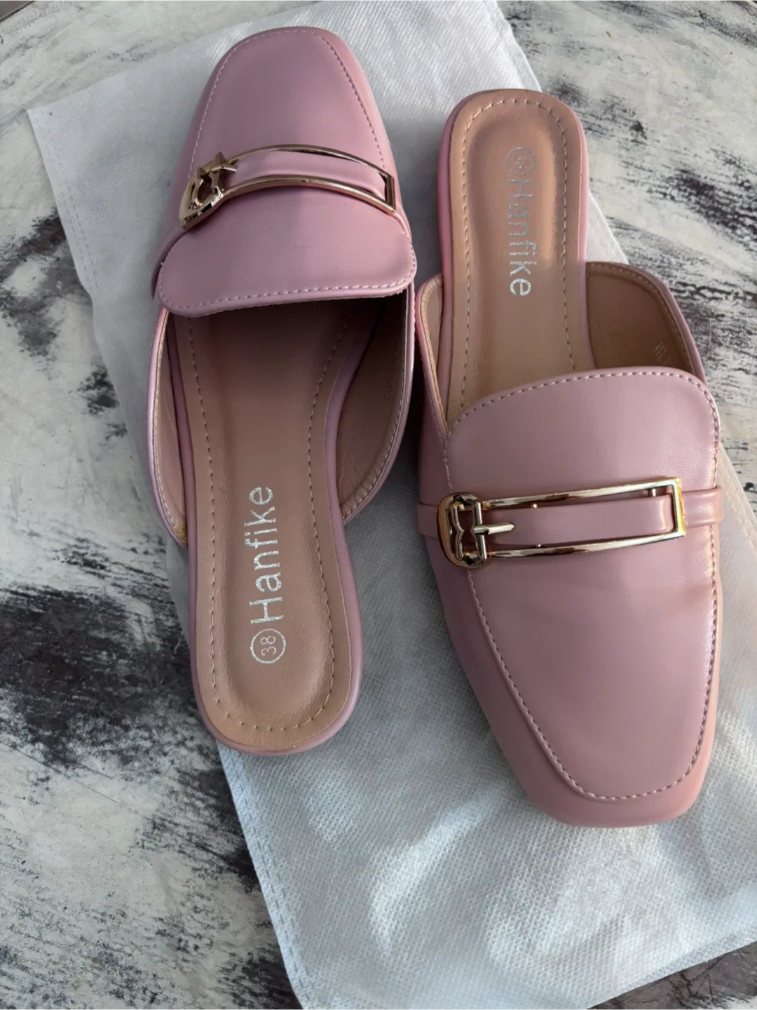 Hanfike Pink Mules - Size US 7