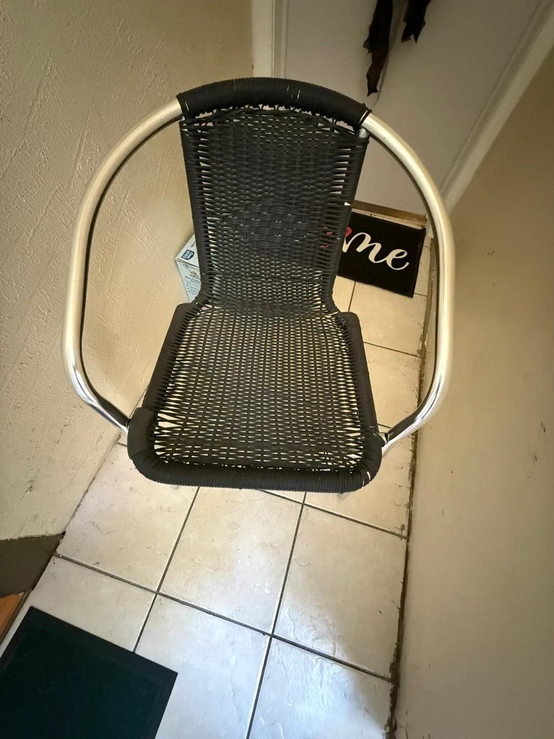 Black Woven Chair with Chrome Frame image indicator(2)