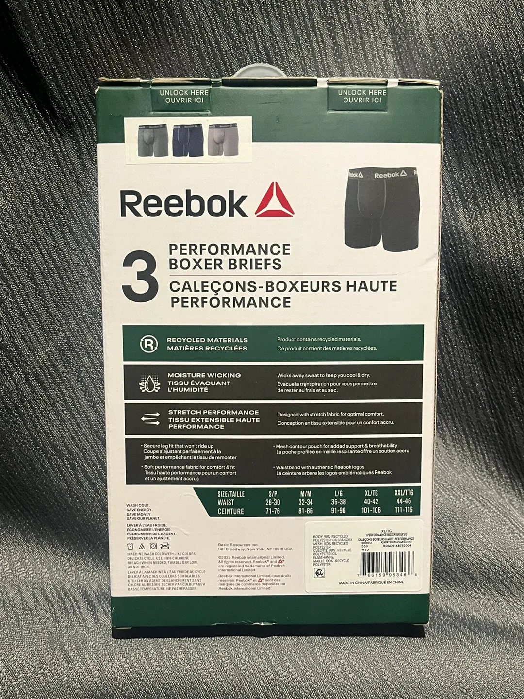 Reebok Performance Boxer Briefs XL/TG (44-46) image indicator(2)