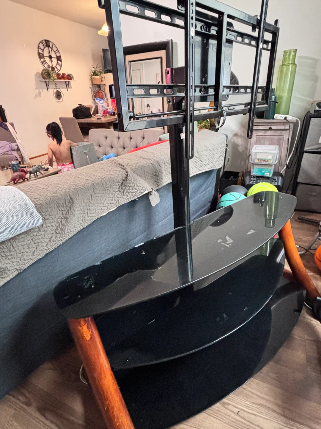 Black TV Stand with Mount - photo 3
