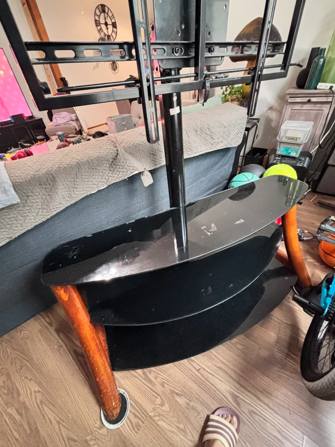 Black TV Stand with Mount - photo 4