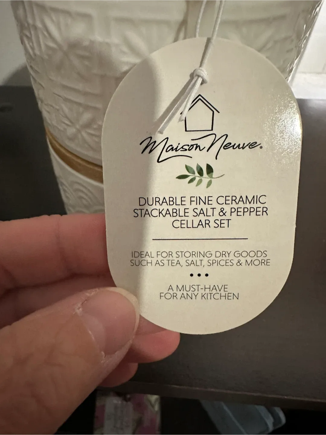 Maison Neuve Ceramic Salt & Pepper Cellar Set - New image indicator(2)
