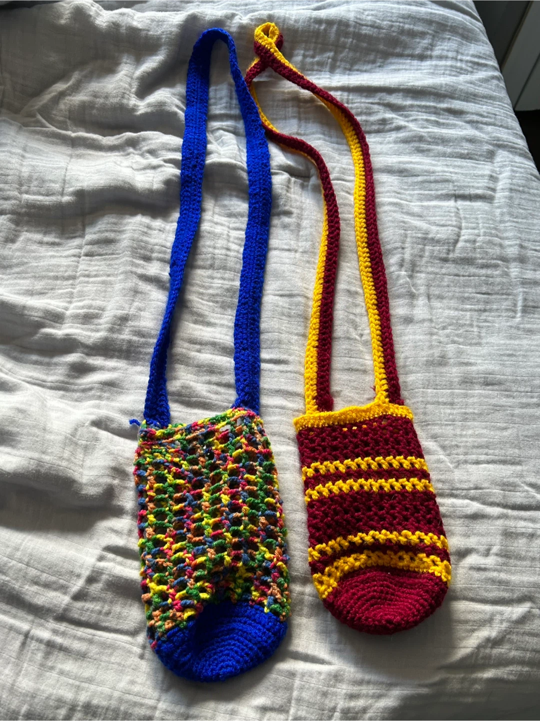 Water Bottle Bags, crocheted