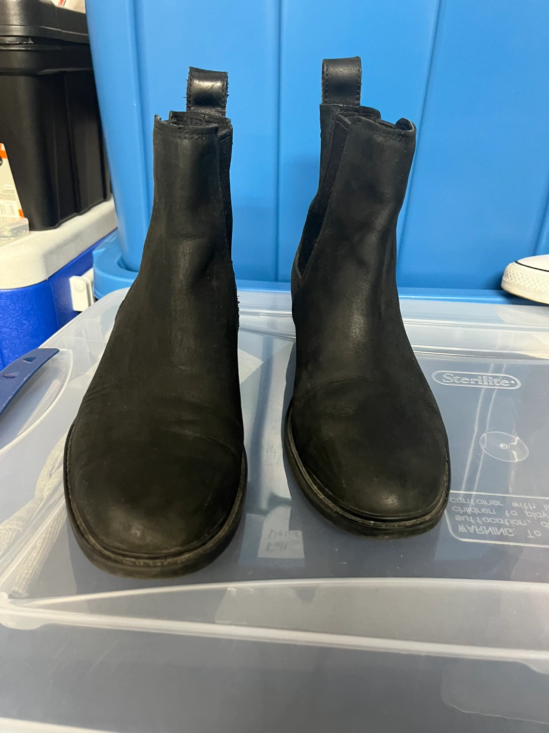 UGG Black Leather Chelsea Boots