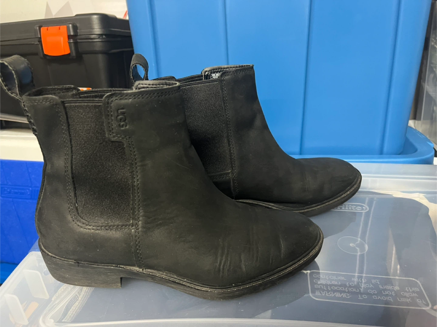 UGG Black Leather Chelsea Boots - photo 2