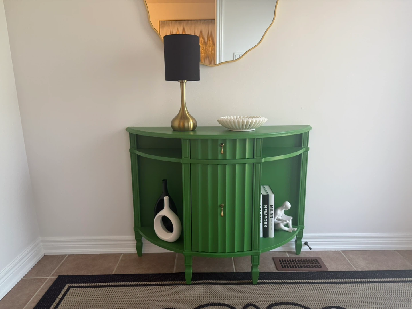 Green Half-Moon Console Table - photo 2