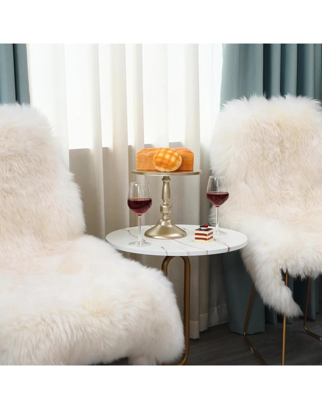 6 Pcs Gold Cake Stands Set, QENUIITEA Cake image indicator(6)