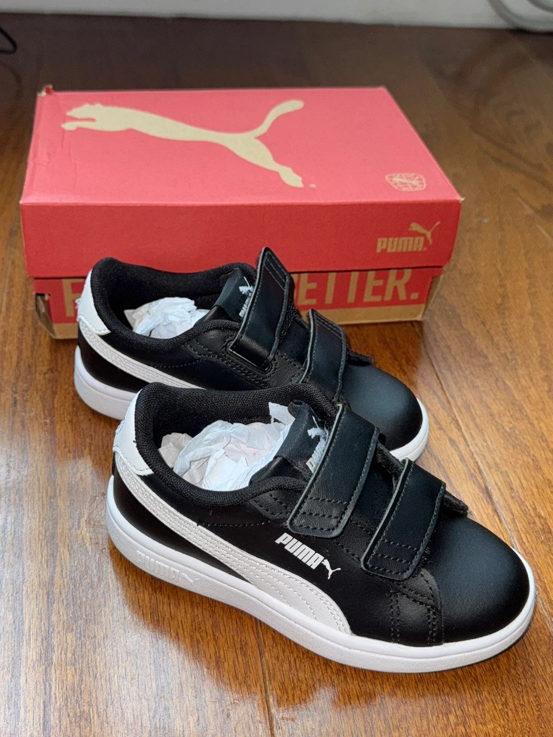 Puma Black/White Velcro Sneakers (Kids) 11c - photo 2