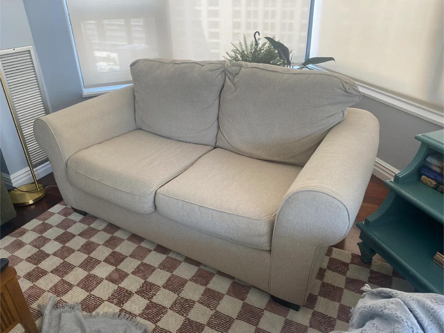 Comfortable Beige Loveseat Sofa image indicator(2)