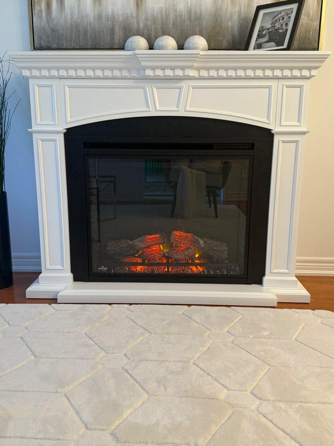 Electric Fireplace with White Mantel - photo 3