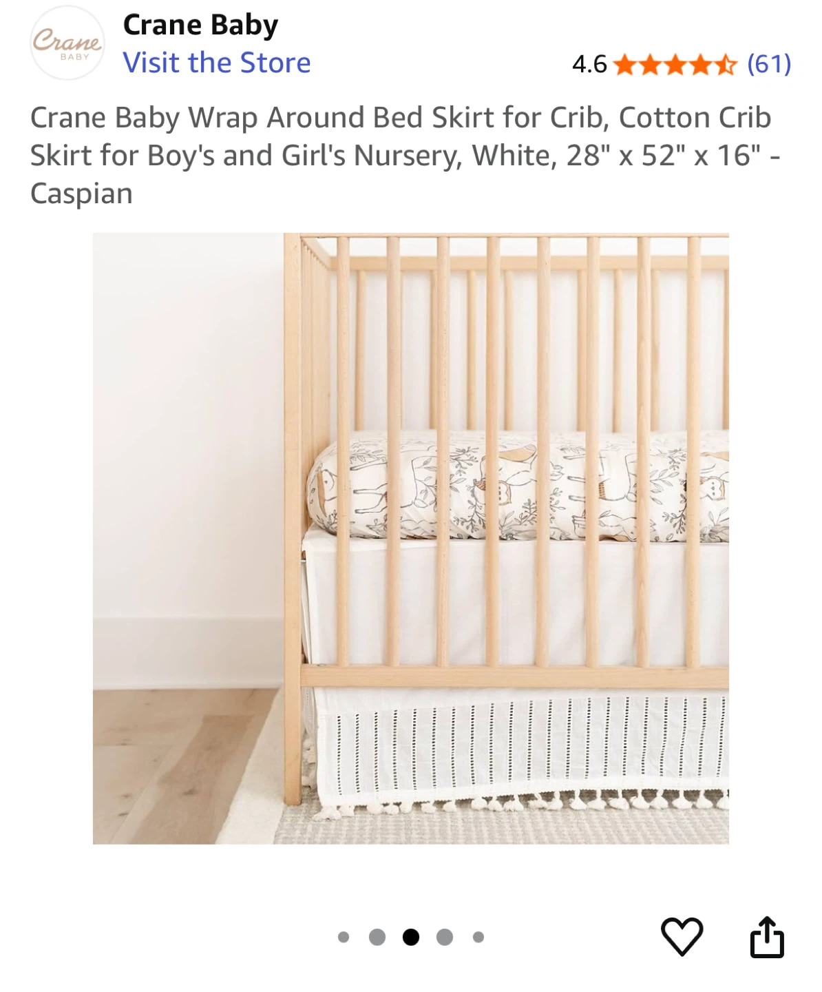 White Crib Bed Skirt - photo 2