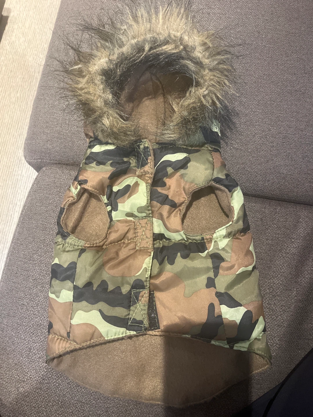 Camo Dog Puffer Jacket with Hood 🏆