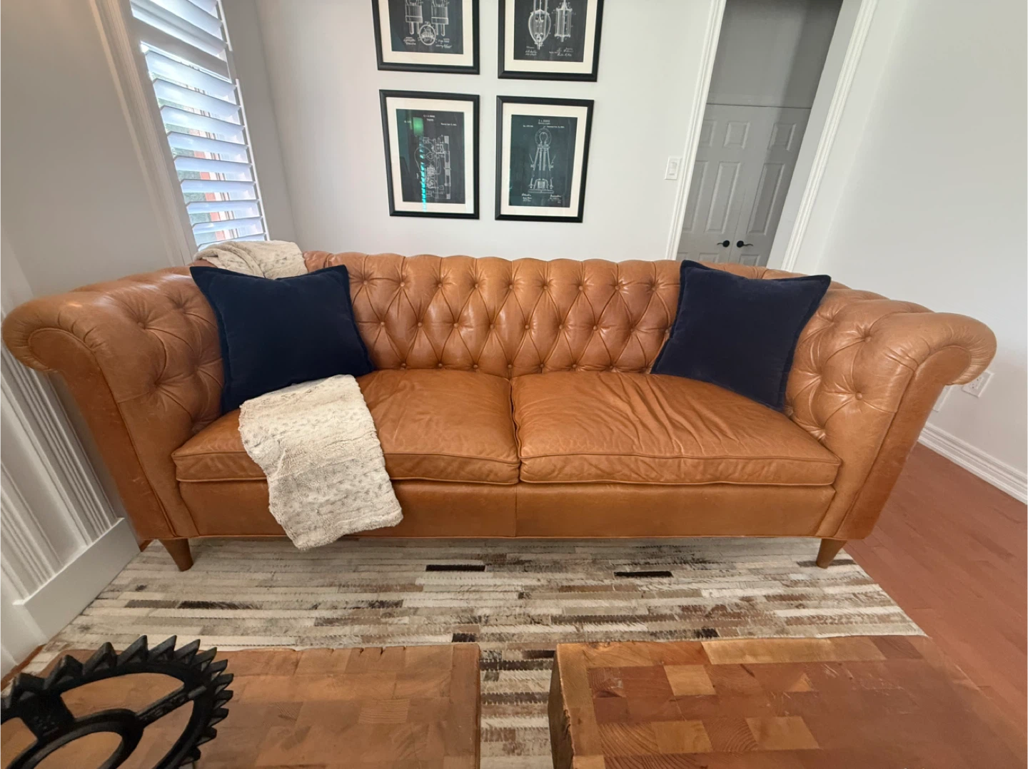 Leather Chesterfield Sofa - Tan