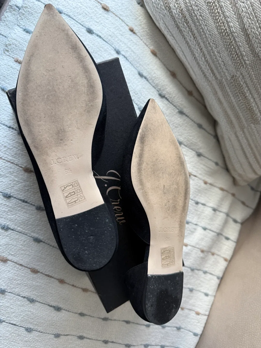 J.Crew Black Suede Pointed Toe Flats - Size 9.5 image indicator(3)