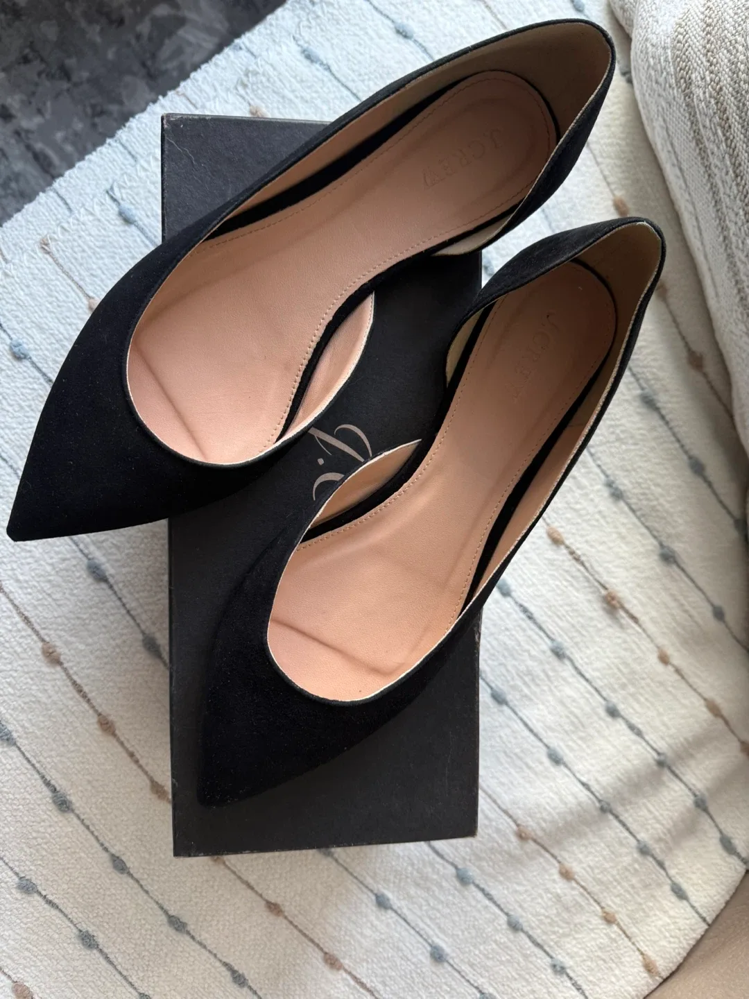 J.Crew Black Suede Pointed Toe Flats - Size 9.5 image indicator(2)
