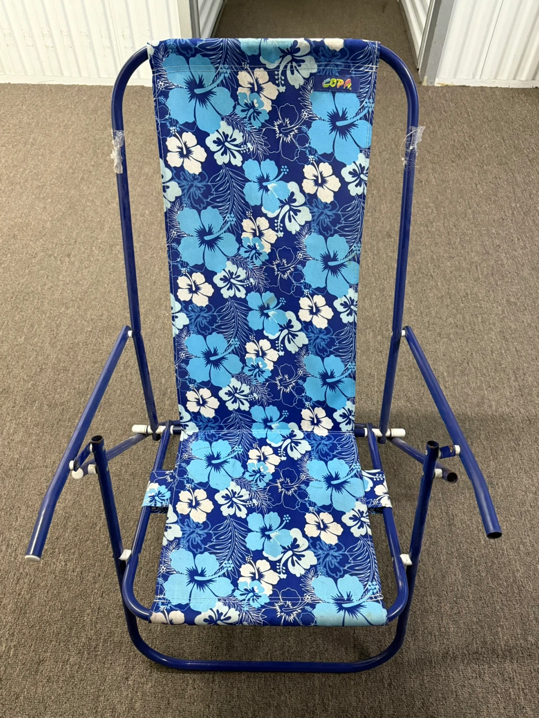 COPA Blue Hibiscus Folding Beach Chair