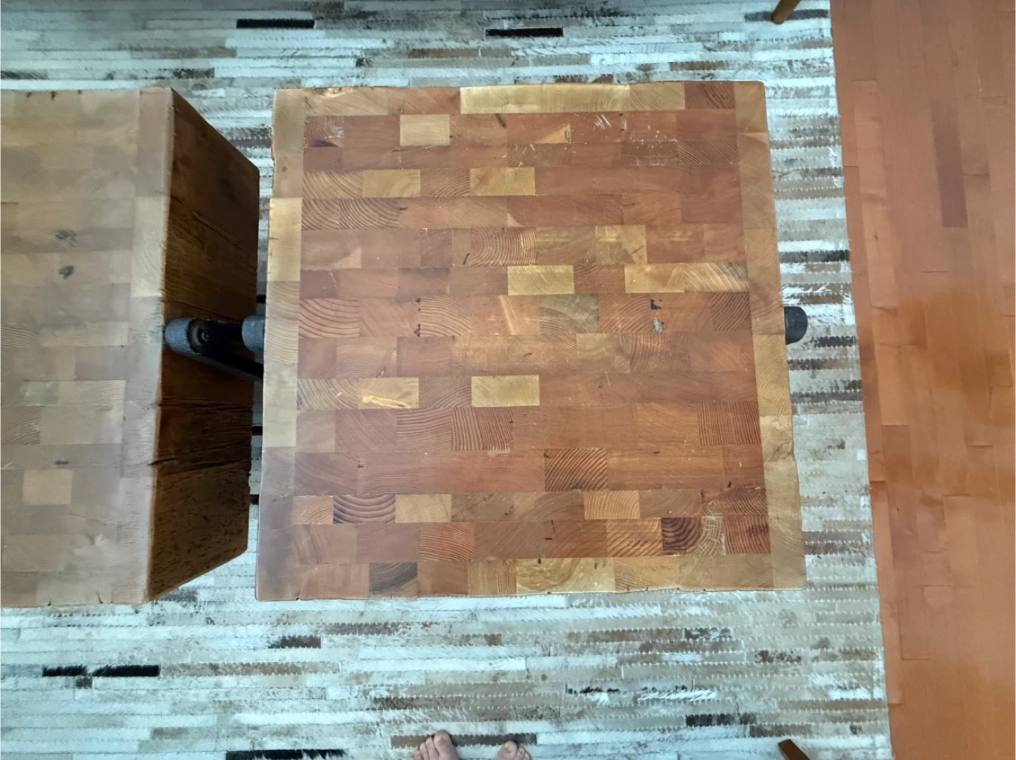 Industrial Butcher Block Coffee Tables - Set of 2 - photo 2