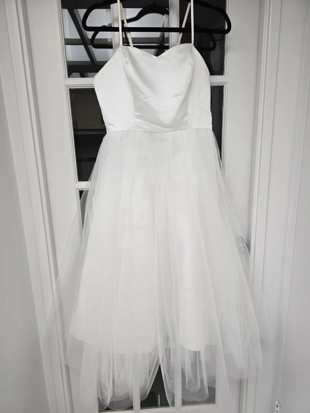 Wedding Dress - Medium Length Thin Strap Tulle Dress